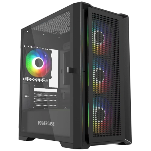 Компьютерный корпус Powercase ALISIO Micro X4B V2 TG ARGB Black (CAMCXB-A4)