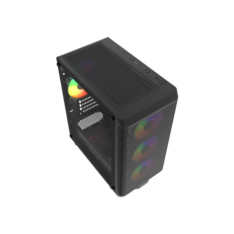 Компьютерный корпус Powercase Mistral Micro EM22 TG FRGB Black (CMMEM22B-L4)