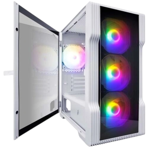 Компьютерный корпус 1STPLAYER TRILOBITE T3-G TG LED White (T3-G-WH-4F1-W)