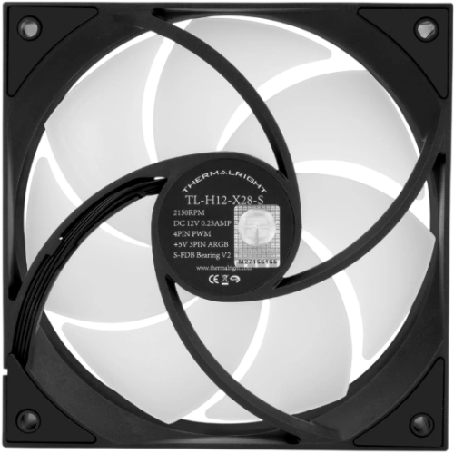 Вентилятор для корпуса Thermalright TL-H12-X28-S ARGB Black (TRTLH12X28S)