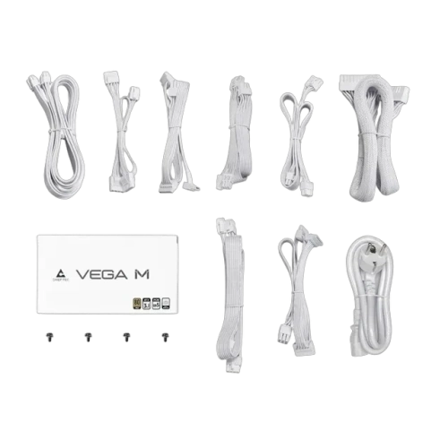 Блок питания Chieftec 1000W Vega M White (PPG-1000-CW) 16 Pin (PCIe 5.0 Connector Cable Details) документация, комплект кабелей, комплект крепежа