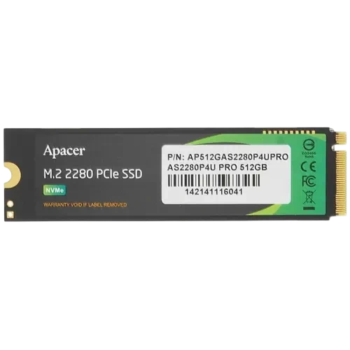 Твердотельный накопитель Apacer 512 Gb AS2280P4U M.2 (AP512GAS2280P4UPRO-1) BOX