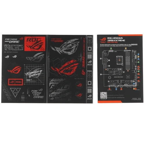 Материнская плата ASUS ROG MAXIMUS Z890 EXTREME (90MB1IA0-M0EAY0) 2 x кабель SATA, 2 x разветвитель ARGB, 2 x разветвитель для вентиляторов, Q-коннектор, антенна WiFi, держатель для вентилятора зоны ОЗУ, документация, комплект наклеек, крепеж для разъема 