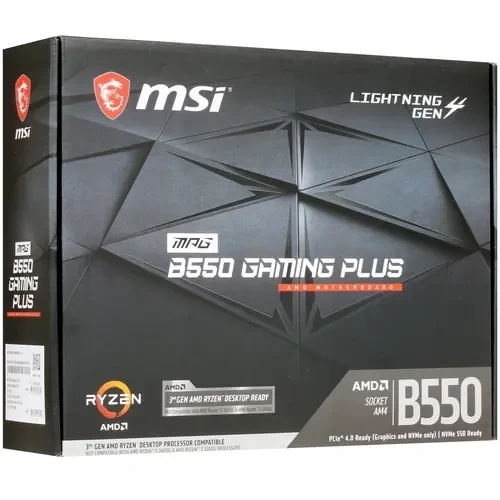 Материнская плата MSI MPG B550 GAMING PLUS 2 x кабель SATA, документация