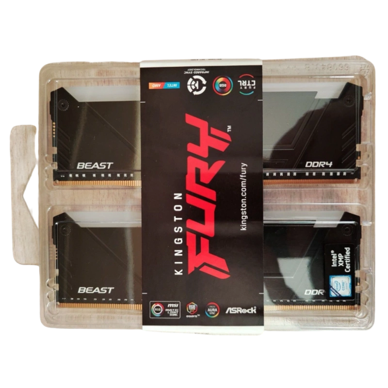 Оперативная память 16 Gb 3200 MHz Kingston FURY Beast RGB XMP Black (KF432C16BB2AK2/16)