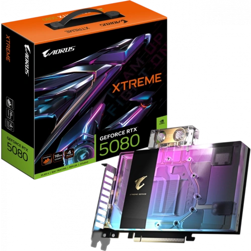 Видеокарта Gigabyte (GV-N5080AORUSX WB-16GD) GeForce RTX 5080 16GB XTREME WATERFORCE WB