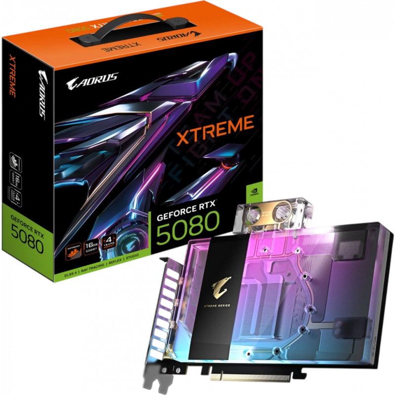 Видеокарта Gigabyte (GV-N5080AORUSX WB-16GD) GeForce RTX 5080 16GB XTREME WATERFORCE WB