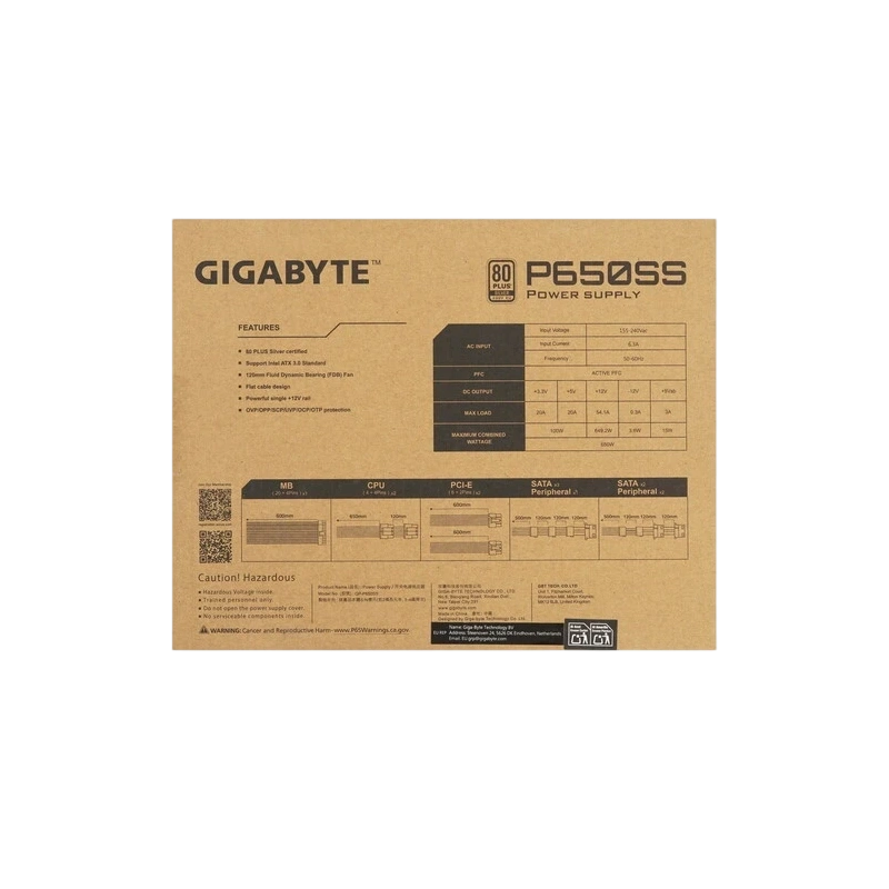 Блок питания Gigabyte 650W P650SS (GP-P650SS)