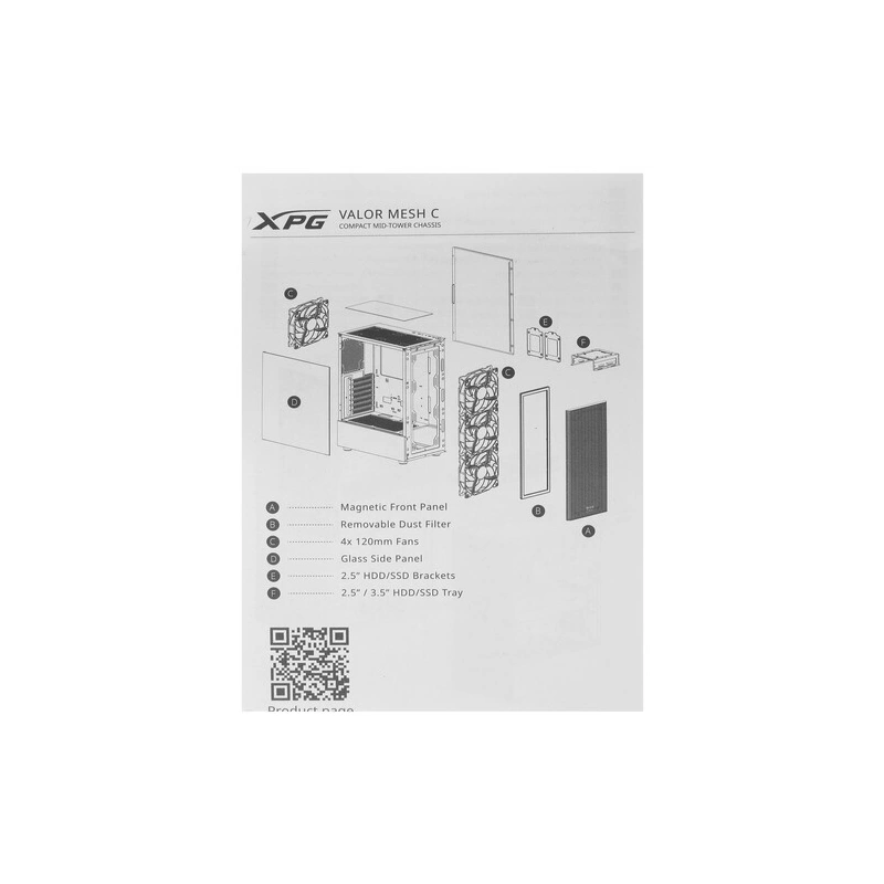 Компьютерный корпус ADATA XPG ARGB (VALORMESHC4VA-BKCWW)