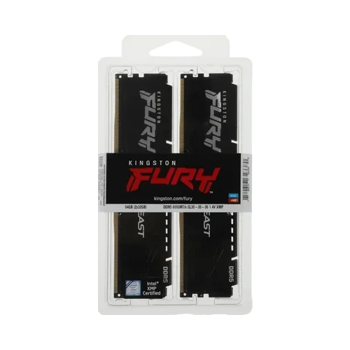 Оперативная память 64 Gb 6000 MHz Kingston FURY Beast Black (KF560C30BBK2-64)