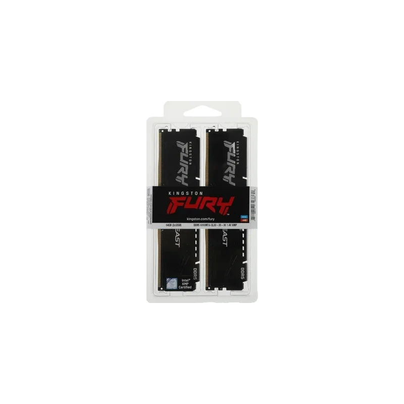 Оперативная память 64 Gb 6000 MHz Kingston FURY Beast Black (KF560C30BBK2-64)