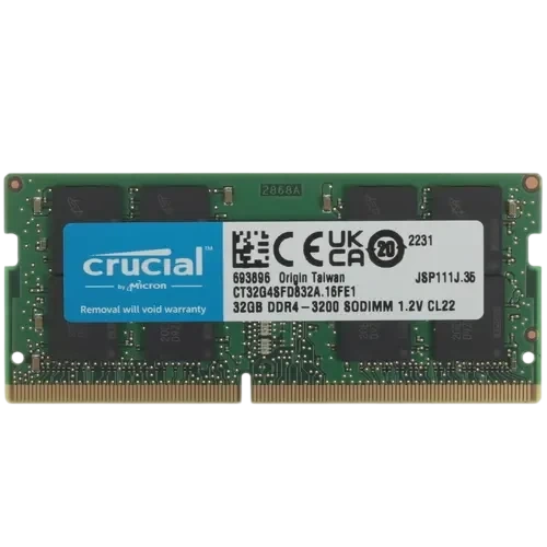 Оперативная память 32 Gb 3200 MHz CRUCIAL (CT32G4SFD832A)