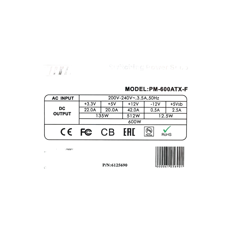 Блок питания Powerman 600W (PM-600ATX-F)