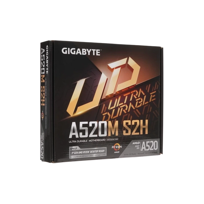 Материнская плата Gigabyte A520M S2H x кабель SATA, диск с ПО, документация, задняя планка