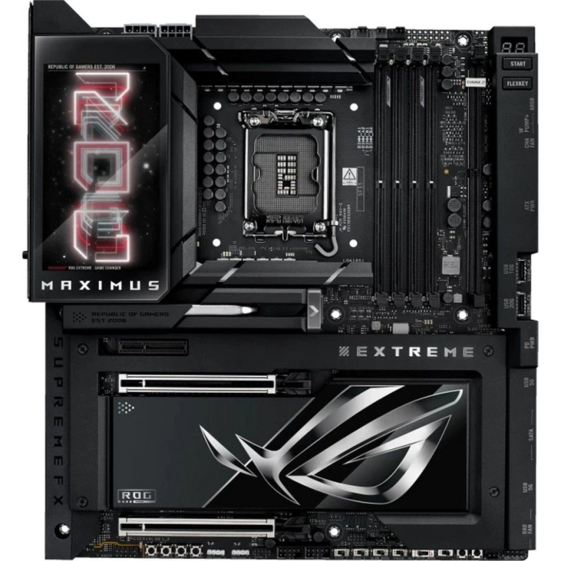Материнская плата ASUS ROG MAXIMUS Z890 EXTREME (90MB1IA0-M0EAY0) 2 x кабель SATA, 2 x разветвитель ARGB, 2 x разветвитель для вентиляторов, Q-коннектор, антенна WiFi, держатель для вентилятора зоны ОЗУ, документация, комплект наклеек, крепеж для разъема 