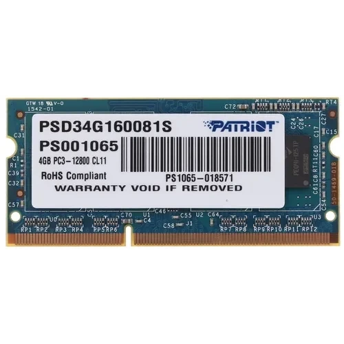 Оперативная память 4 Gb 1600 MHz PATRIOT SL (PSD34G160081S)