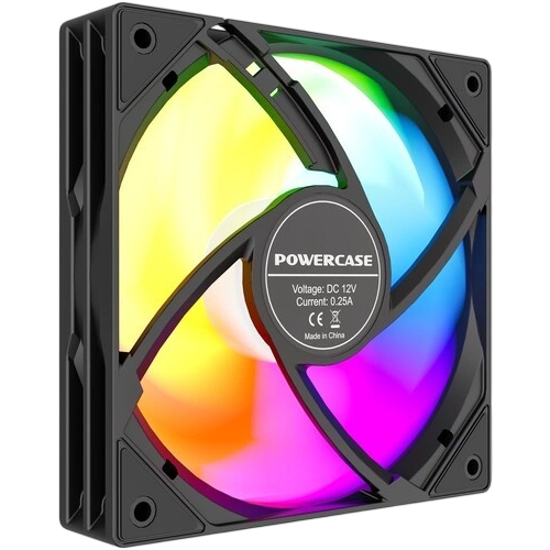 Вентилятор для корпуса Powercase (M53-12 ARGB) Black комплект крепежа