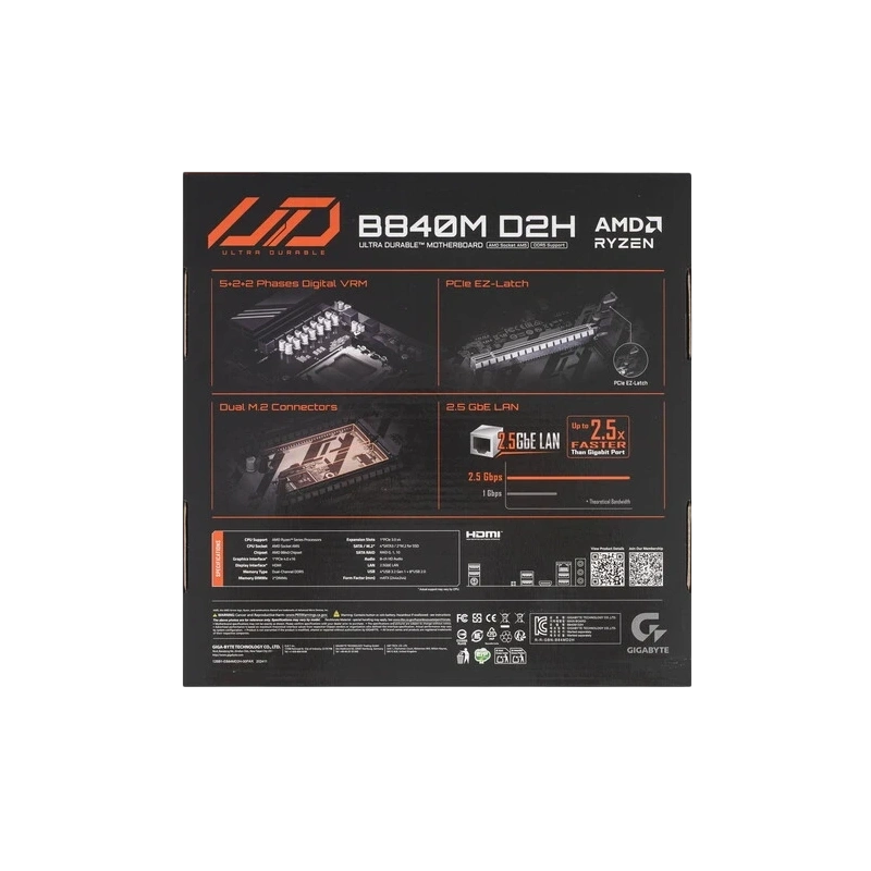 Материнская плата Gigabyte B840M D2H