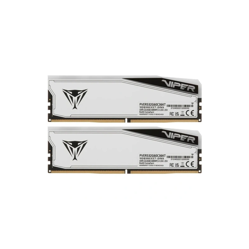 Оперативная память 32 Gb 6000 MHz PATRIOT VIPER ELITE 5 TUF GAMING RGB White (PVER532G60C36KT)