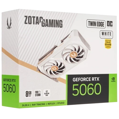 Видеокарта ZOTAC (ZT-B50600Q-10M) GeForce RTX 5060 8GB Twin Edge OC WHITE ED