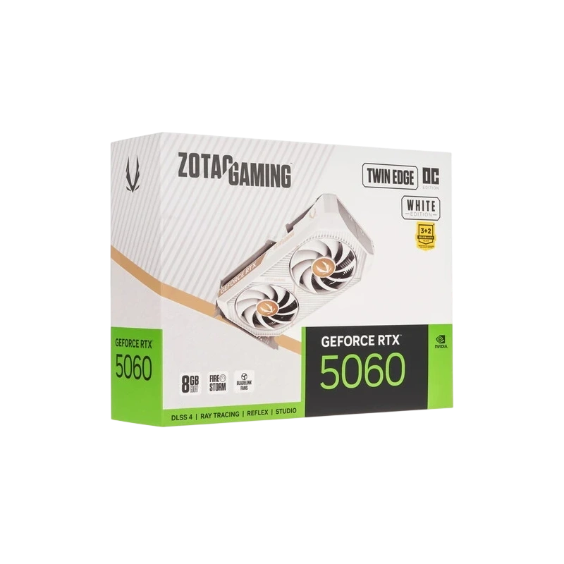 Видеокарта ZOTAC (ZT-B50600Q-10M) GeForce RTX 5060 8GB Twin Edge OC WHITE ED