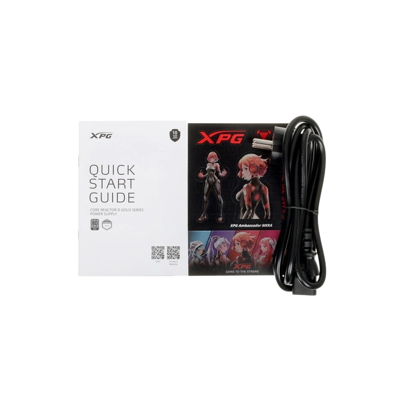 Блок питания ADATA XPG 750W CORE REACTOR II 750 (COREREACTORII750G-BKCEU) (PCIe 5.0 Connector Cable Details) документация, комплект кабелей
