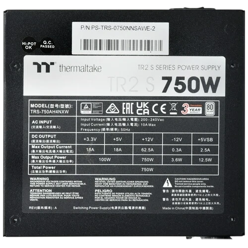 Блок питания Thermaltake 750W TR2 S 750 (PS-TRS-0750NNSAWE-2) документация, комплект крепежа