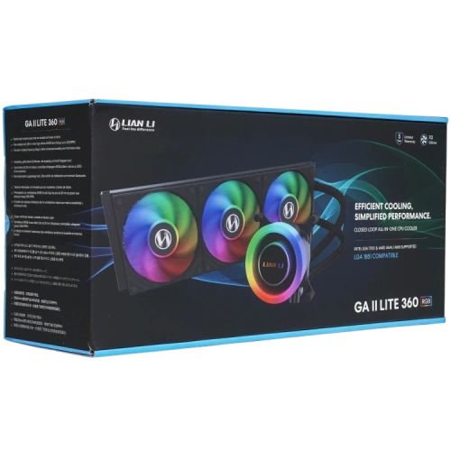 Система жидкостного охлаждения для процессора Lian Li GA II Lite 360 RGB Black (G89.GA2L36RB.R0)