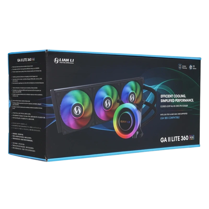 Система жидкостного охлаждения для процессора Lian Li GA II Lite 360 RGB Black (G89.GA2L36RB.R0)