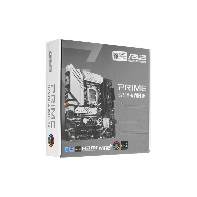 Материнская плата ASUS PRIME B760M-A WIFI D4 (90MB1CX0-M1EAY0) 2 x кабель SATA, антенна Wi-Fi, документация, задняя планка