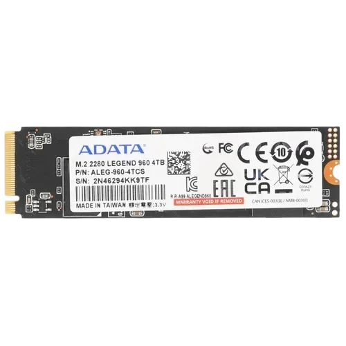 Твердотельный накопитель ADATA XPG 4000 Gb LEGEND 960 (ALEG-960-4TCS)