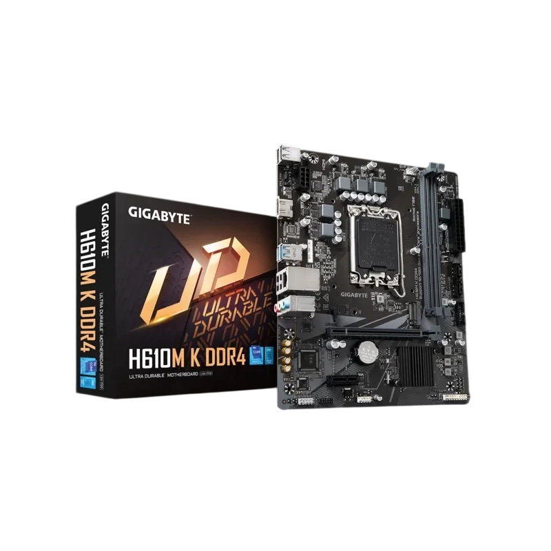 Материнская плата Gigabyte H610M K DDR4 документация, задняя планка, кабель SATA