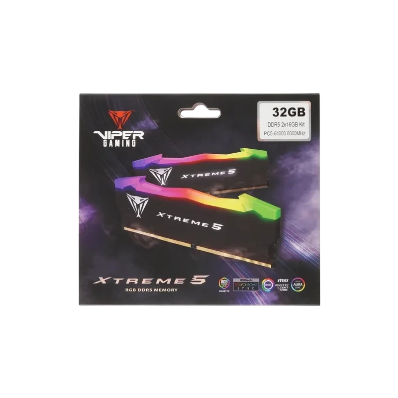 Оперативная память 32 Gb 8000 MHz PATRIOT VIPER XTREME 5 RGB (PVXR532G80C38K)