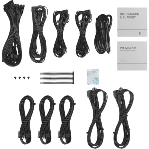 Блок питания Deepcool 650W GAMERSTORM PN650M (R-PN650M-FC0B-WGEU) 16 Pin (PCIe 5.0 Connector Cable Details) документация, комплект кабелей, комплект крепежа