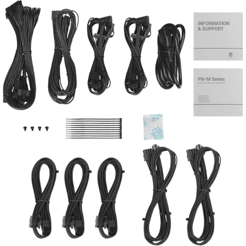 Блок питания Deepcool 650W GAMERSTORM PN650M (R-PN650M-FC0B-WGEU) 16 Pin (PCIe 5.0 Connector Cable Details) документация, комплект кабелей, комплект крепежа