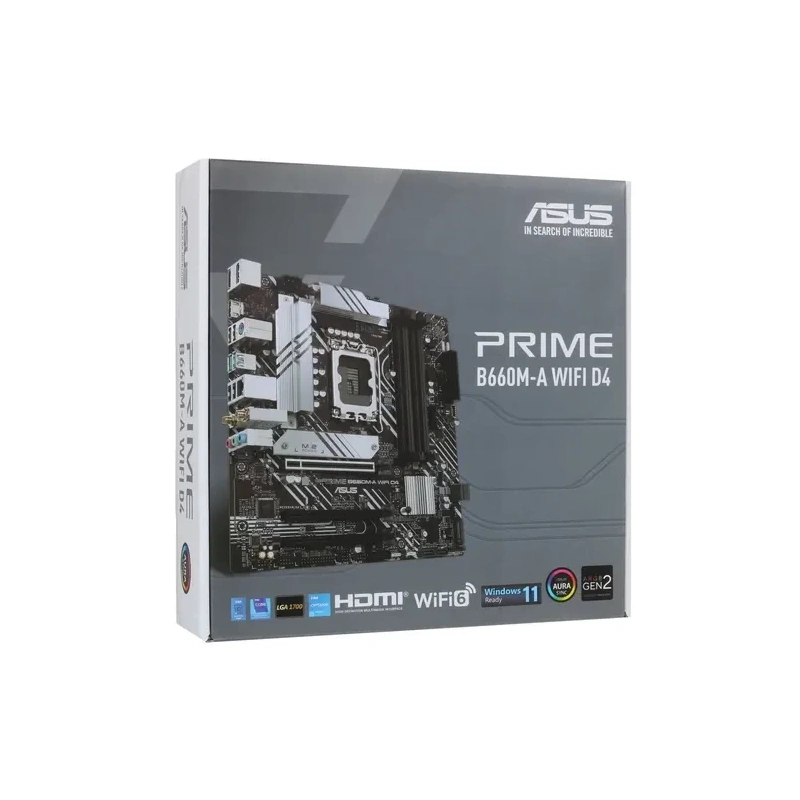 Материнская плата ASUS PRIME B760M-A WIFI D4 (90MB1CX0-M1EAY0) 2 x кабель SATA, антенна Wi-Fi, документация, задняя планка