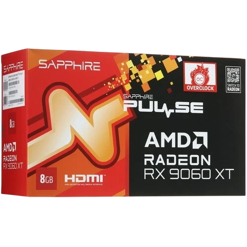 Видеокарта Sapphire (11350-04-20G) Radeon RX 9060 XT 8GB PULSE OC