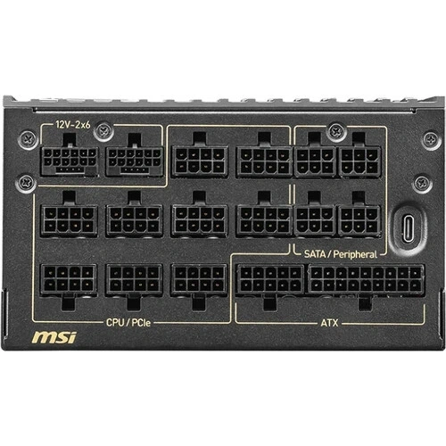 Блок питания MSI 1600W MEG Ai1600T 16 Pin (PCIe 5.0 Connector Cable Details) документация, комплект кабелей, чехол