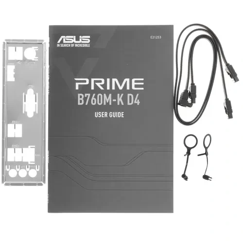 Материнская плата ASUS PRIME B760M-K D4 (90MB1DS0-M0EAY0) 2 x кабель SATA, документация, задняя планка