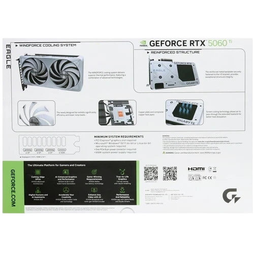 Видеокарта Gigabyte (GV-N506TEAGLEOC ICE-16GD) GeForce RTX 5060 Ti 16GB EAGLE OC ICE
