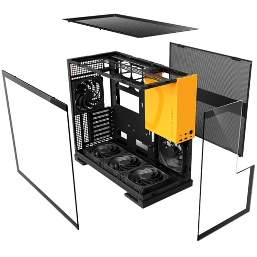 Компьютерный корпус Geometric Future Model 5 ARGB Black Yellow with fans (1AM5WKBY01100) документация