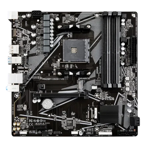 Материнская плата Gigabyte A520M DS3H V2 документация, задняя планка