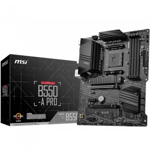 Материнская плата MSI B550-A PRO 2 x кабель SATA, диск с ПО, документация, задняя планка
