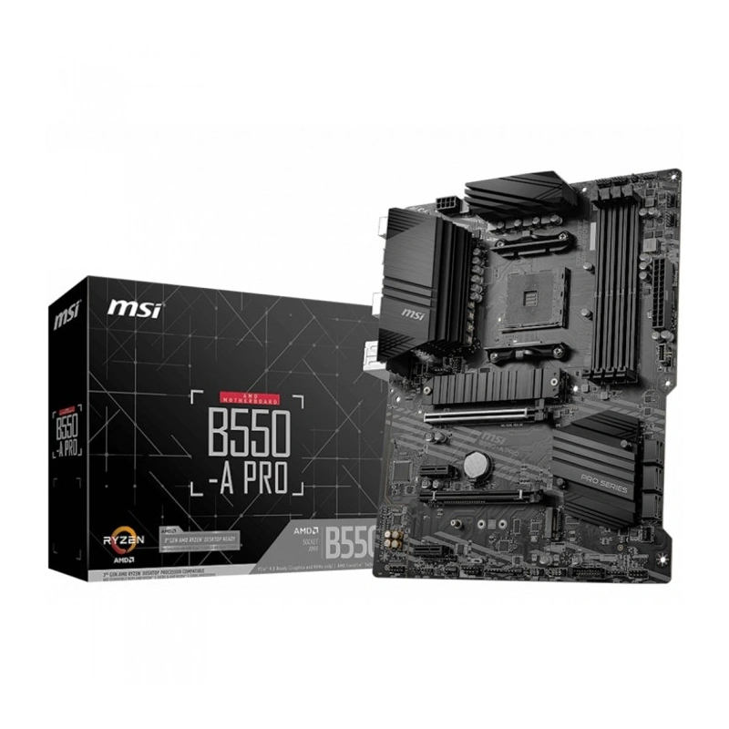 Материнская плата MSI B550-A PRO 2 x кабель SATA, диск с ПО, документация, задняя планка