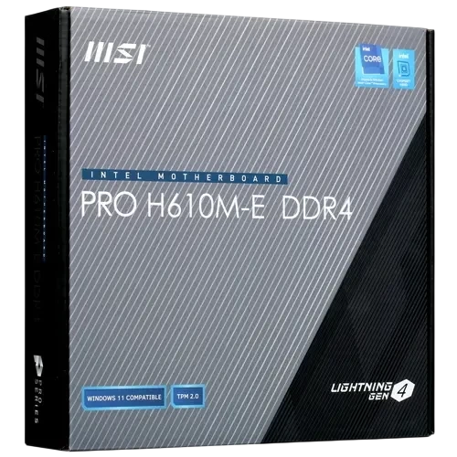 Материнская плата MSI PRO H610M-E DDR4 2 x кабель SATA, документация, задняя планка