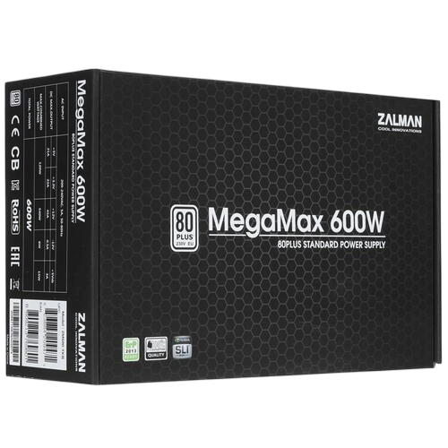 Блок питания Zalman 600W MEGAMAX (ZM600-TXII) документация, кабельные стяжки, комплект крепежа
