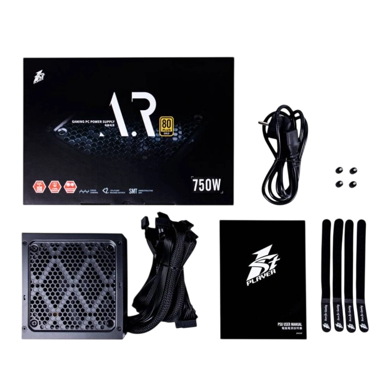 Блок питания 1STPLAYER 750W AR Black (PS-750AR)