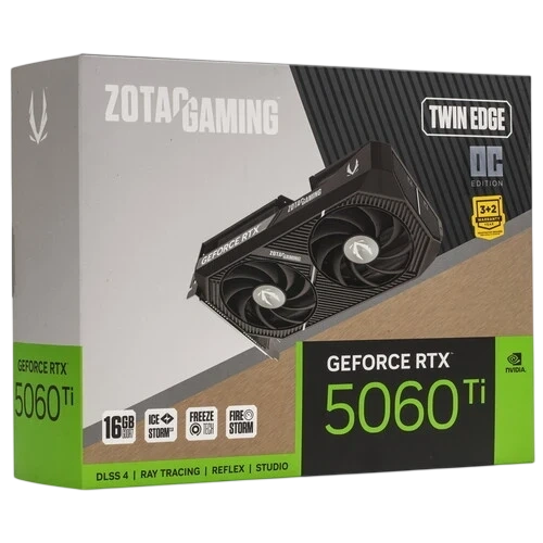 Видеокарта ZOTAC (ZT-B50620H-10M) GeForce RTX 5060 Ti 16GB Twin Edge OC