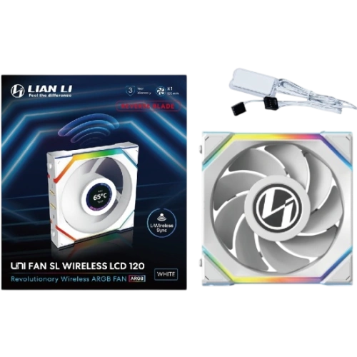 Вентилятор для корпуса Lian Li UNI FAN SL WIRELESS LCD 120 Reverse Blade ARGB White 12RSLLCD1W1W (G99.12RSLLCD1W1W.R0)