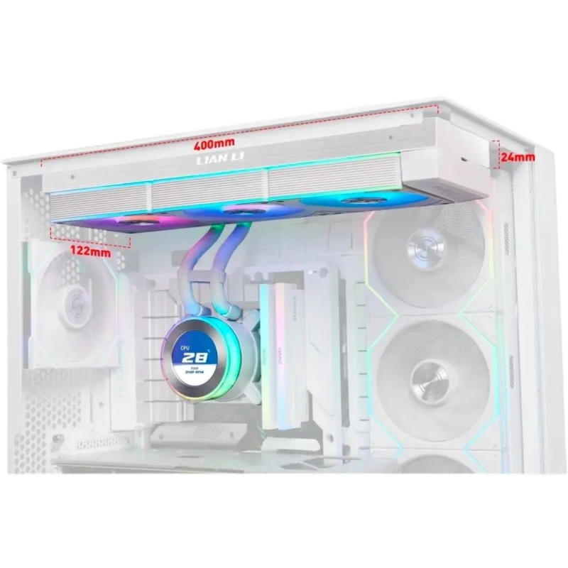 Система жидкостного охлаждения для процессора Lian Li HydroShift II LCD-C 360R GHS2LCD36RW ARGB White (G89.GHS2LCD36RW.R0)
